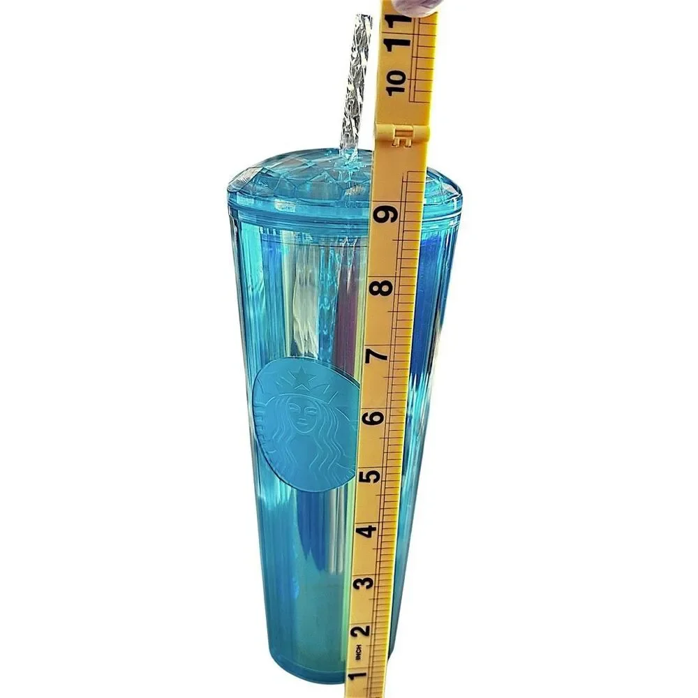 Starbucks 2021 Kaleidoscope Turquoise Prism Teal Diamond Tumbler Cold‎ Cup Venti